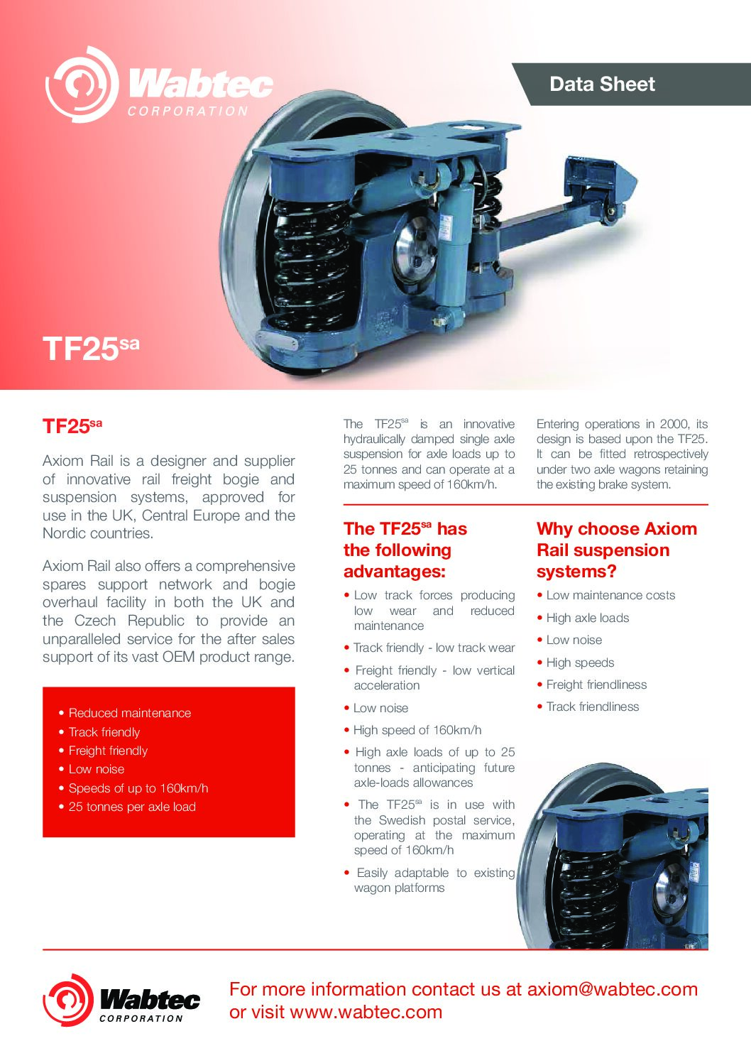 Wabtec Axiom TF25sa单轴悬架