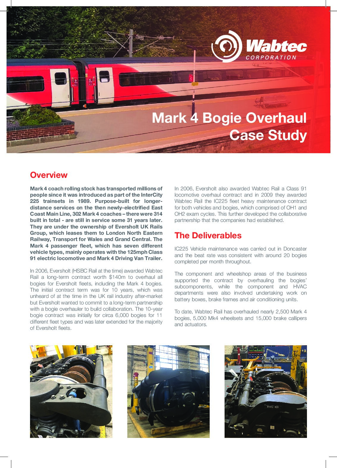 Wabtec MK4转向架大修案例研究